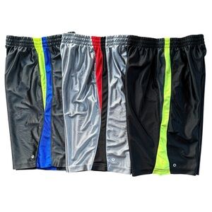 Xersion Boys Shiny Athletic Shorts Bundle of 3 Size Large 14/16